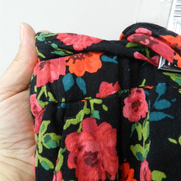 Express Floral Skirt Size XL Pleated Tie Waist Boho Flirty Summer Mini Cottage - Picture 6 of 12